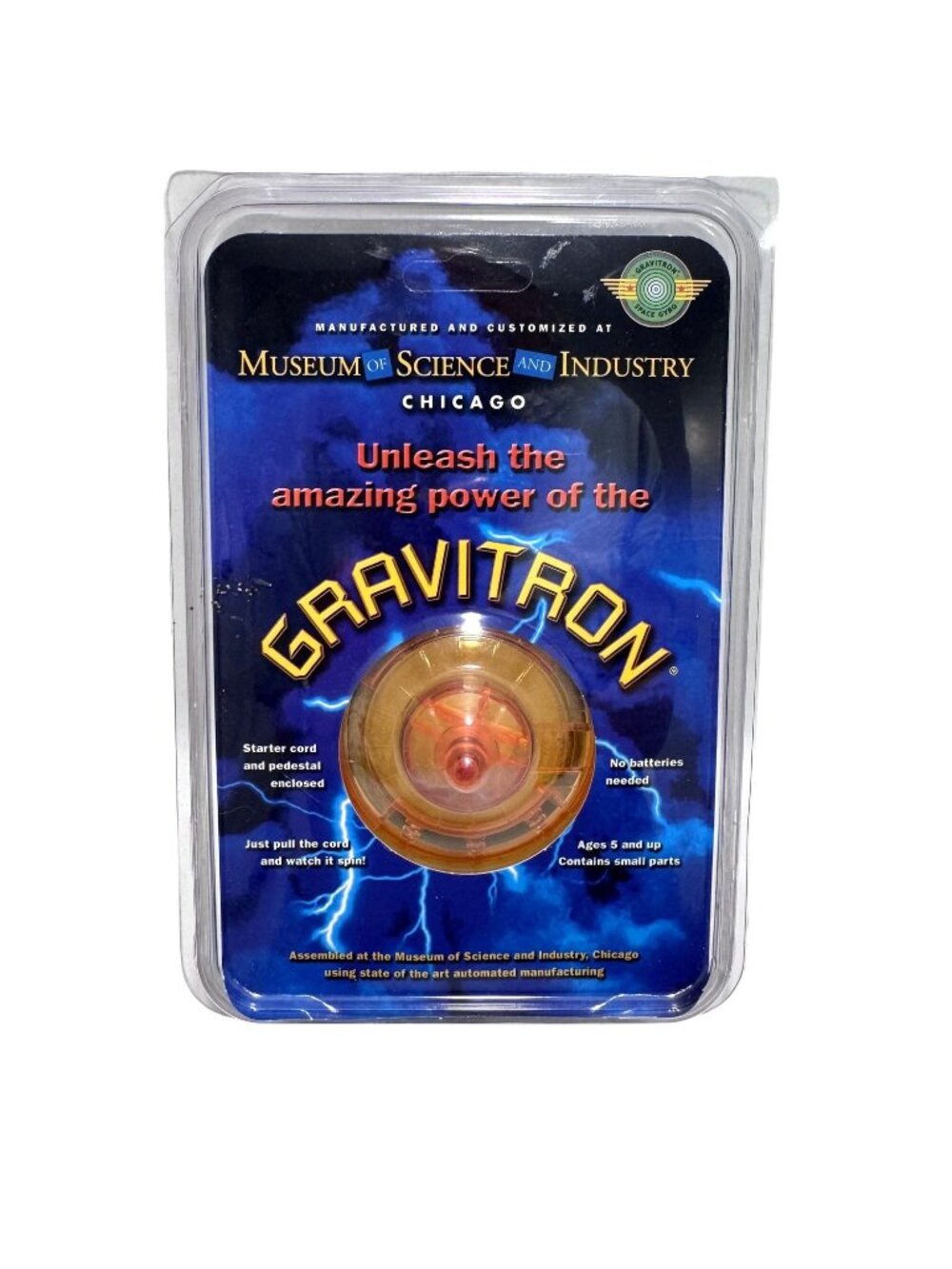 Museum of Science and Industry Gravitron Space Gyro Yellow Spinning Toy Tedco